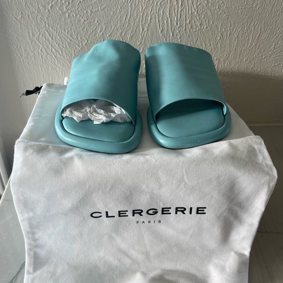 Women's ROBERT CLERGERIE NWB Slip On EZY Sandals Shoes-Blue-US 8.5